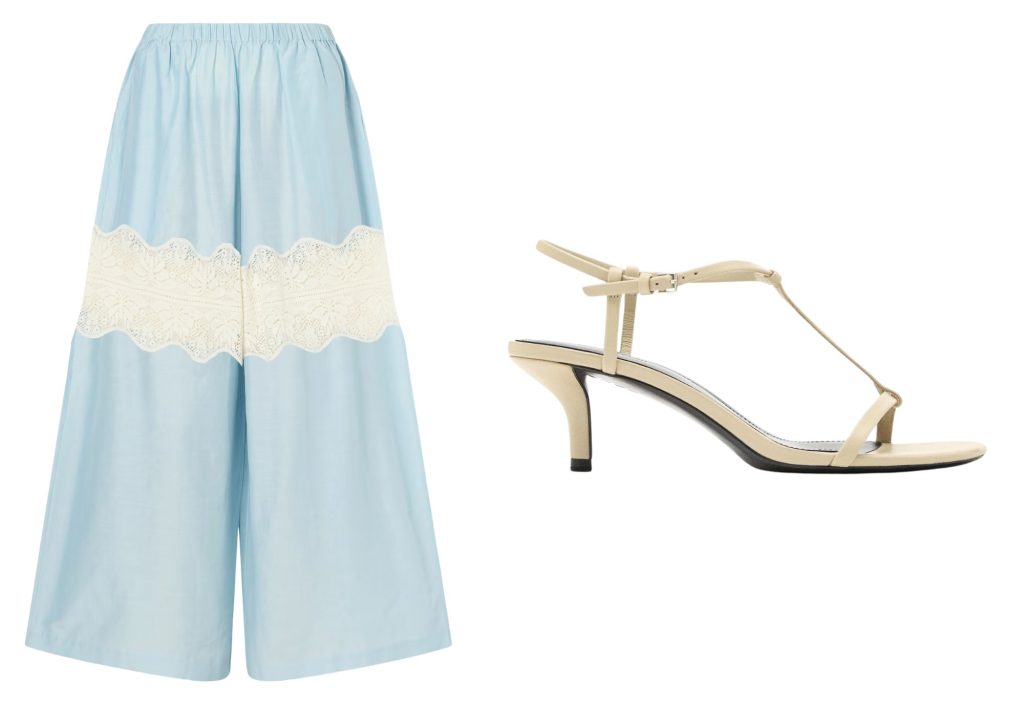 Broek van Alix of Bohemia, sandalen van Massimo Dutti