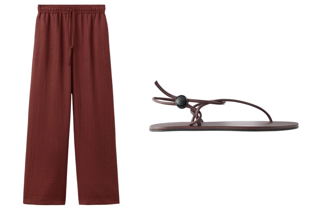 Palazzobroek van Mango en sandalen van Jamie Haller