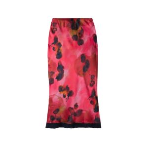 Victoria Beckham Met kant afgezette midirok van zijde-satijn met bloemenprint