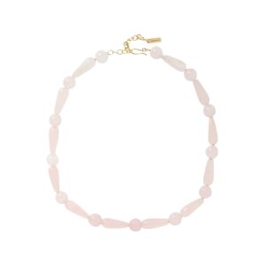 Vergulde ketting van gerecycled goud, afgewerkt met rozenkwarts COMPLETEDWORKS