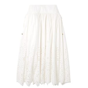 Rok met broderie anglaise van Self-Portrait