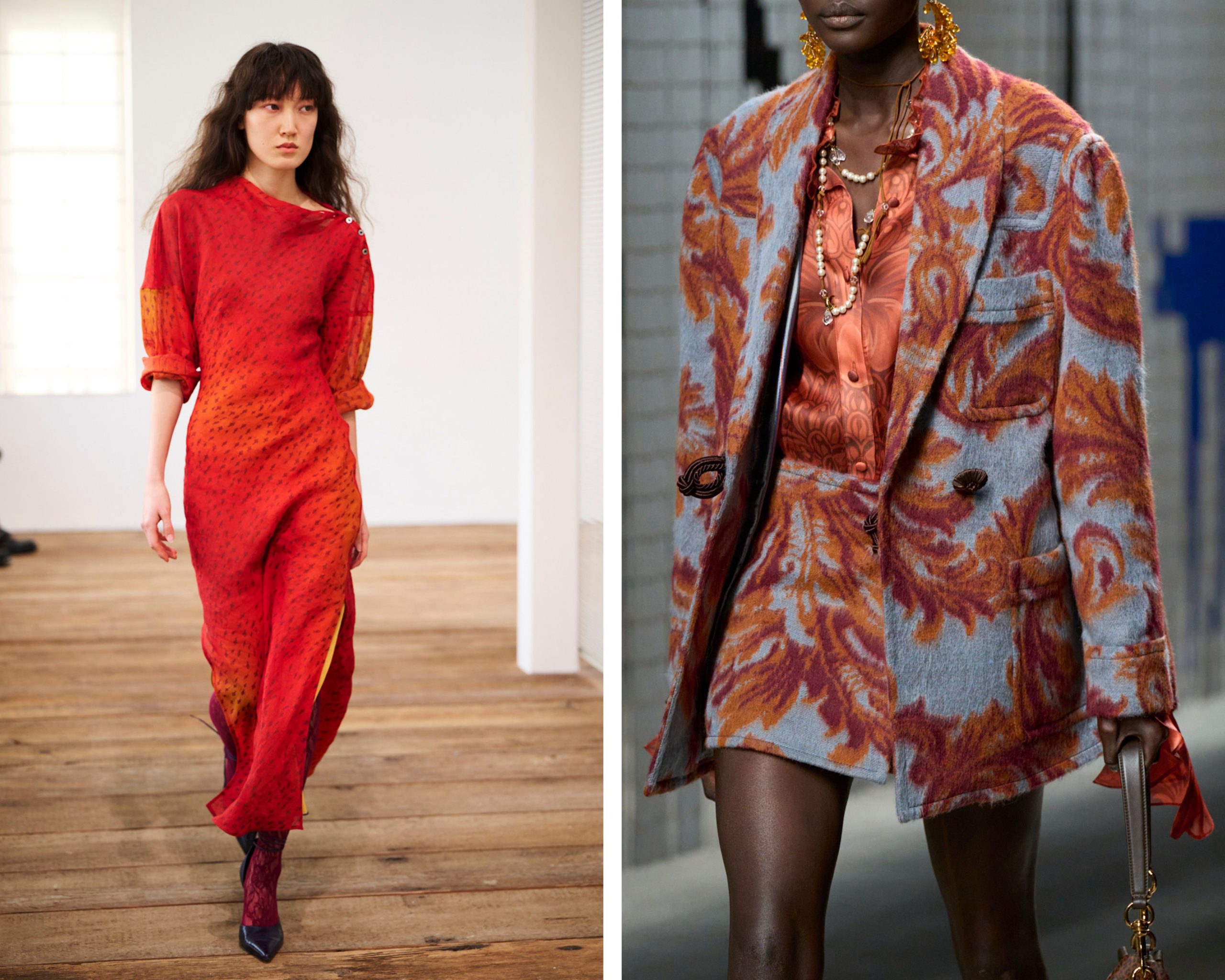 Oranje in coole tinten.