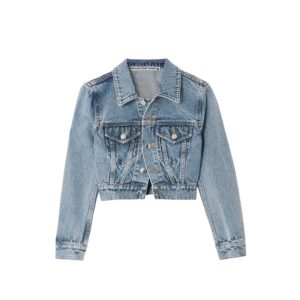 cropped denimjasje met kristallen details van Alexander Wang