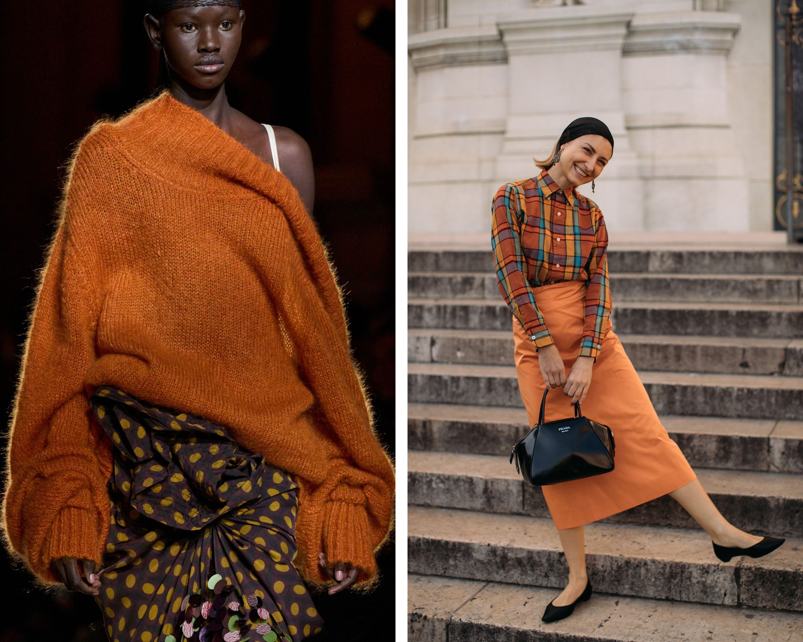 Oranje in warme tinten.