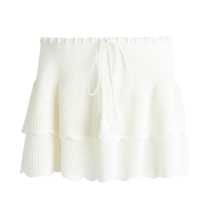 witte mini rok met ruches - festival - trend