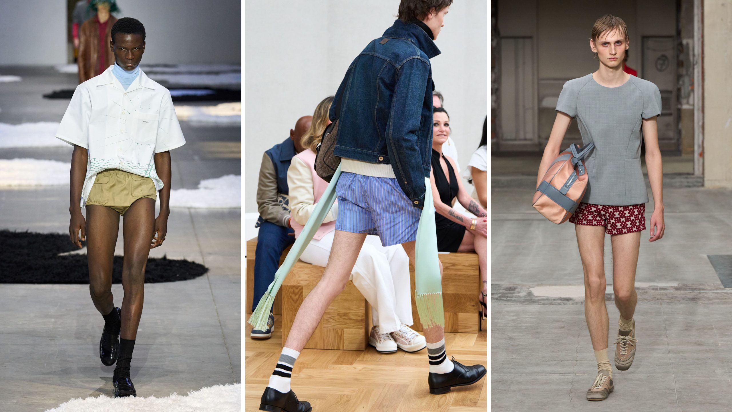 Boxershorts op de runway.