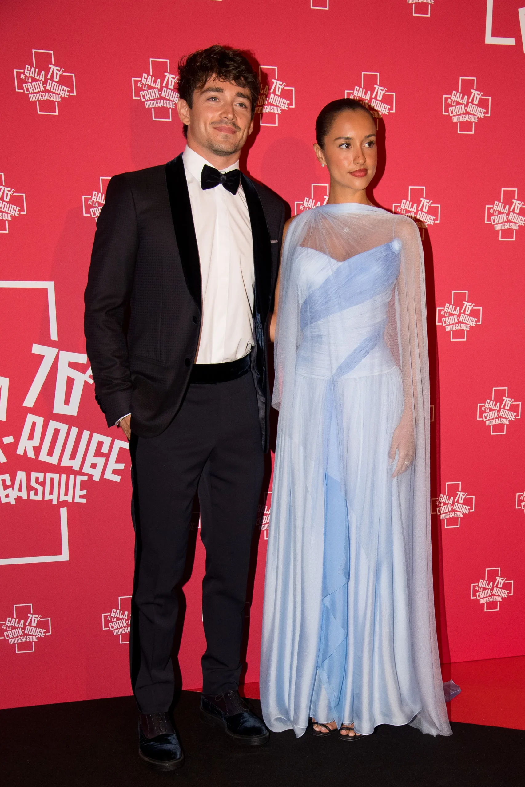 Charles Leclerc en Alexandra Saint bij prinses Charlene