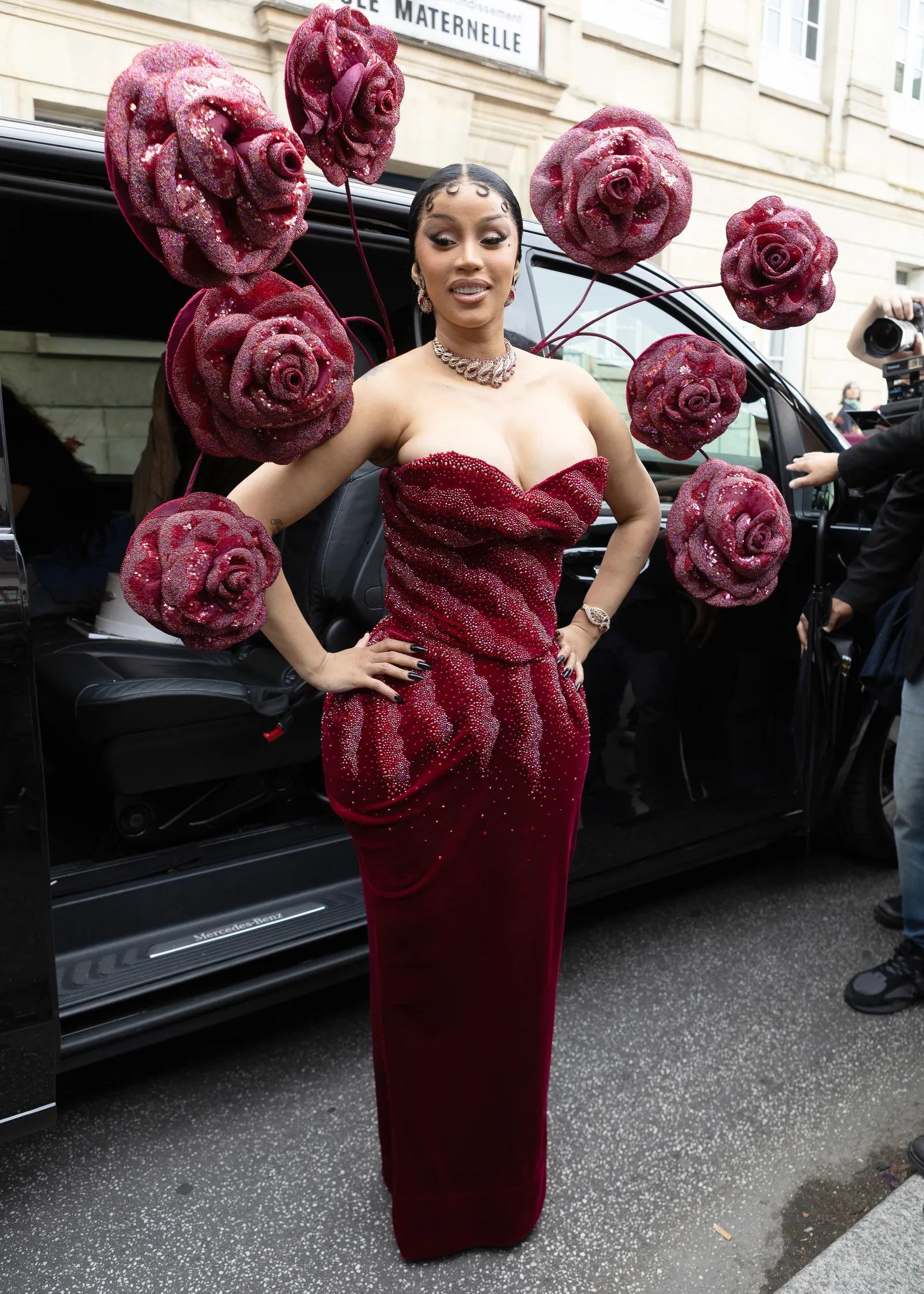 Cardi B tijdens Couture Fashion Week herfst/winter 2025