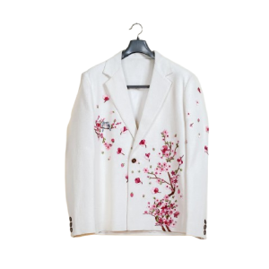 Witte blazer met bloemen