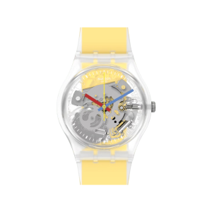Doorschijnend horloge van Swatch in gele kleur