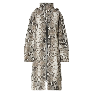 essentiel Antwerp trenchcoat met trekkoord slangenprint