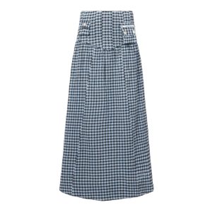 Gingham-maxirok van Ganni