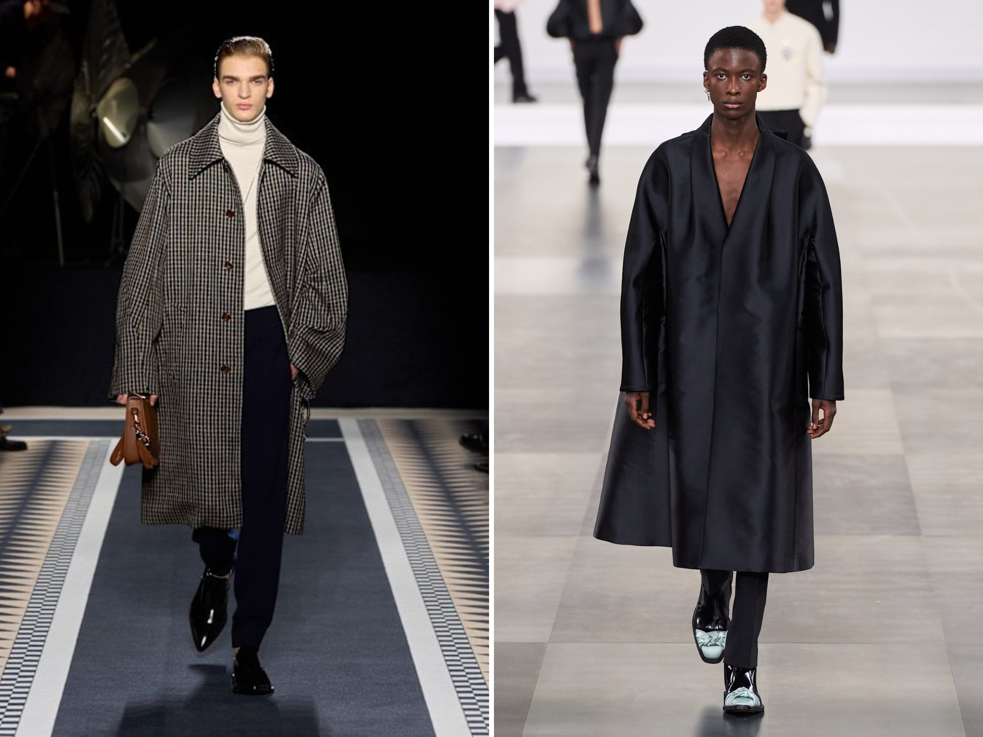 Modellen met lakschoenen