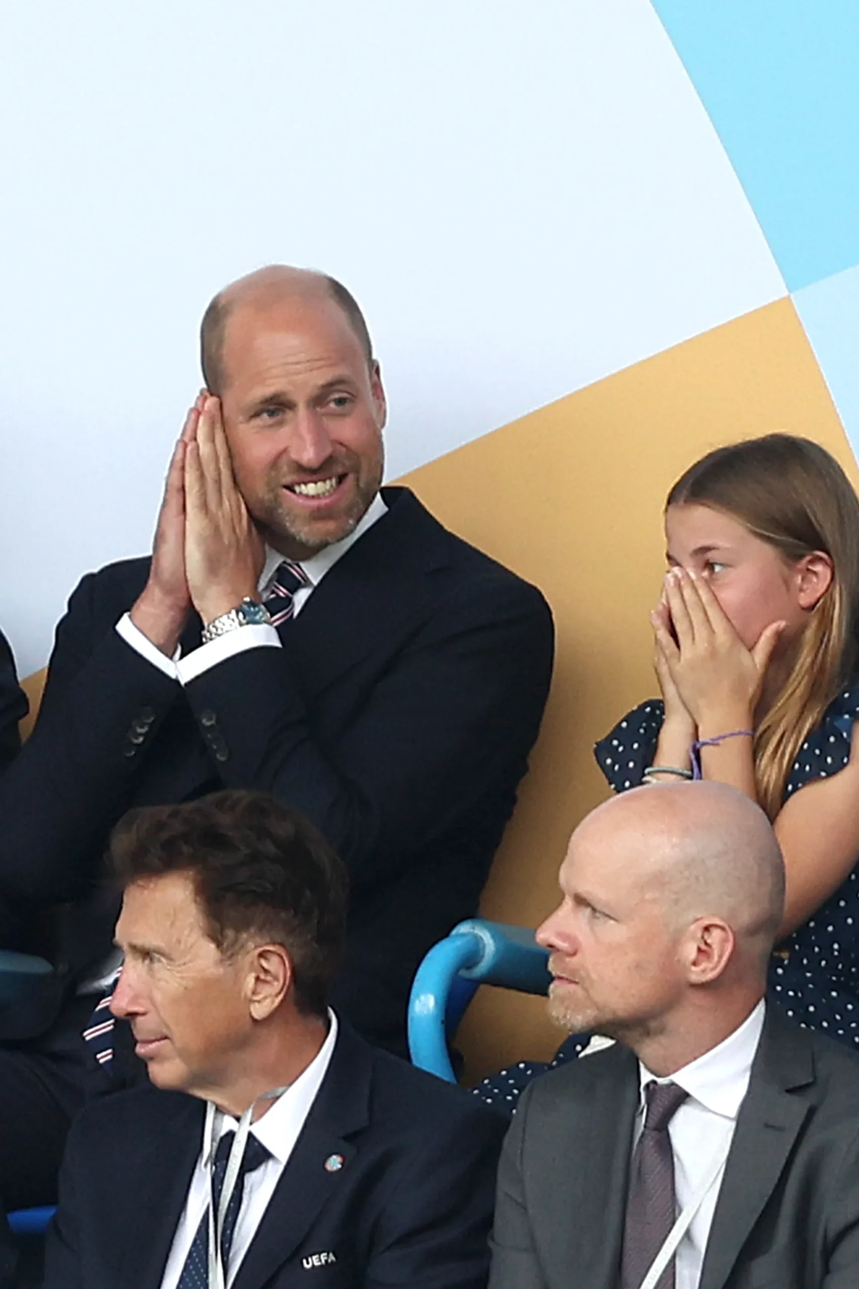 Prins William met prinses Charlotte bij EK 2025.