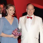 Prinses Charlene in Elie Saab met prins Albert van Monaco
