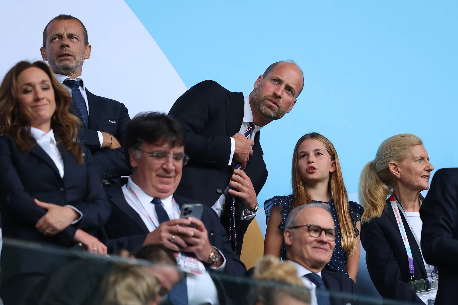 Prins William met prinses Charlotte bij EK 2025.