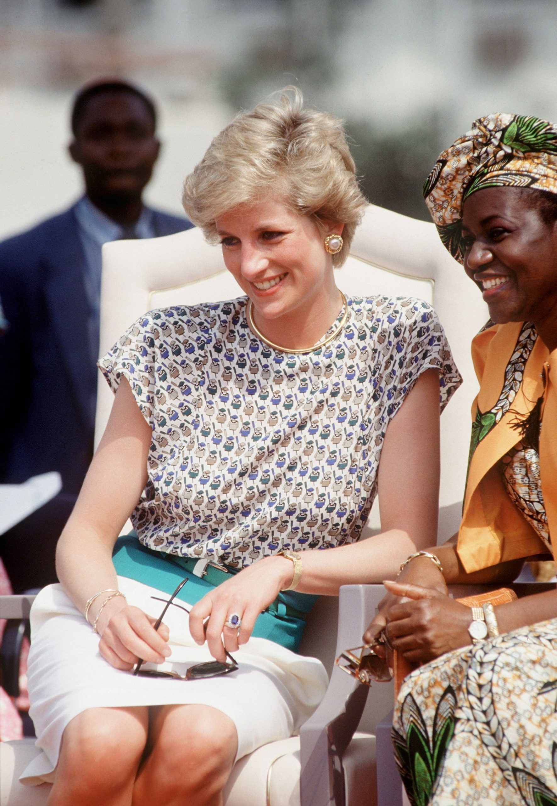 Een shirt met print voor Diana in Nigeria, 1990