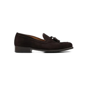 Bruine suède loafers