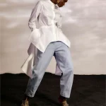 Witte blouse met jeans