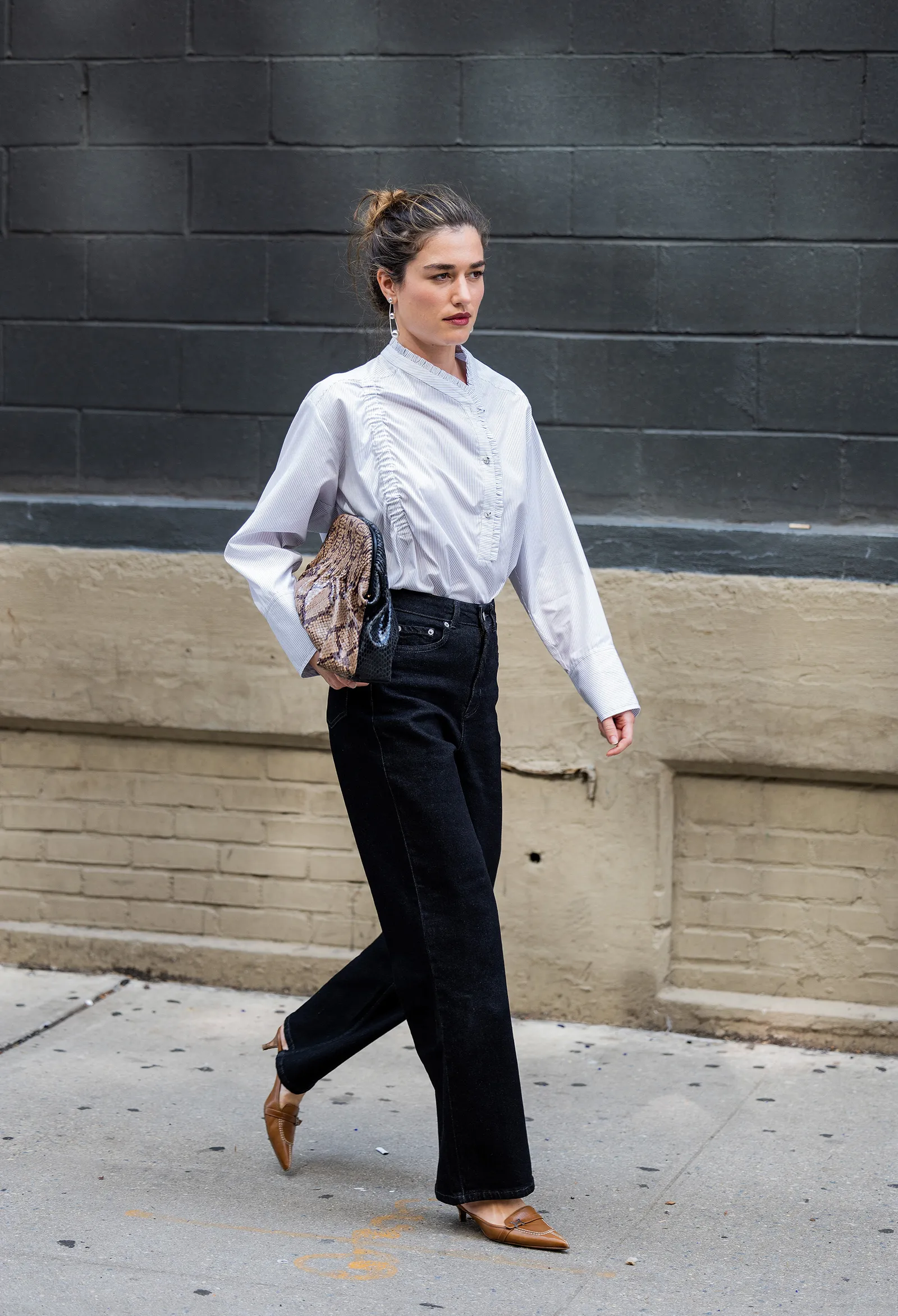 Witte blouse met jeans