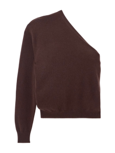 bruine one shoulder trui dames