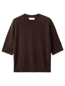 bruine trui dames korte mouw, dries van noten