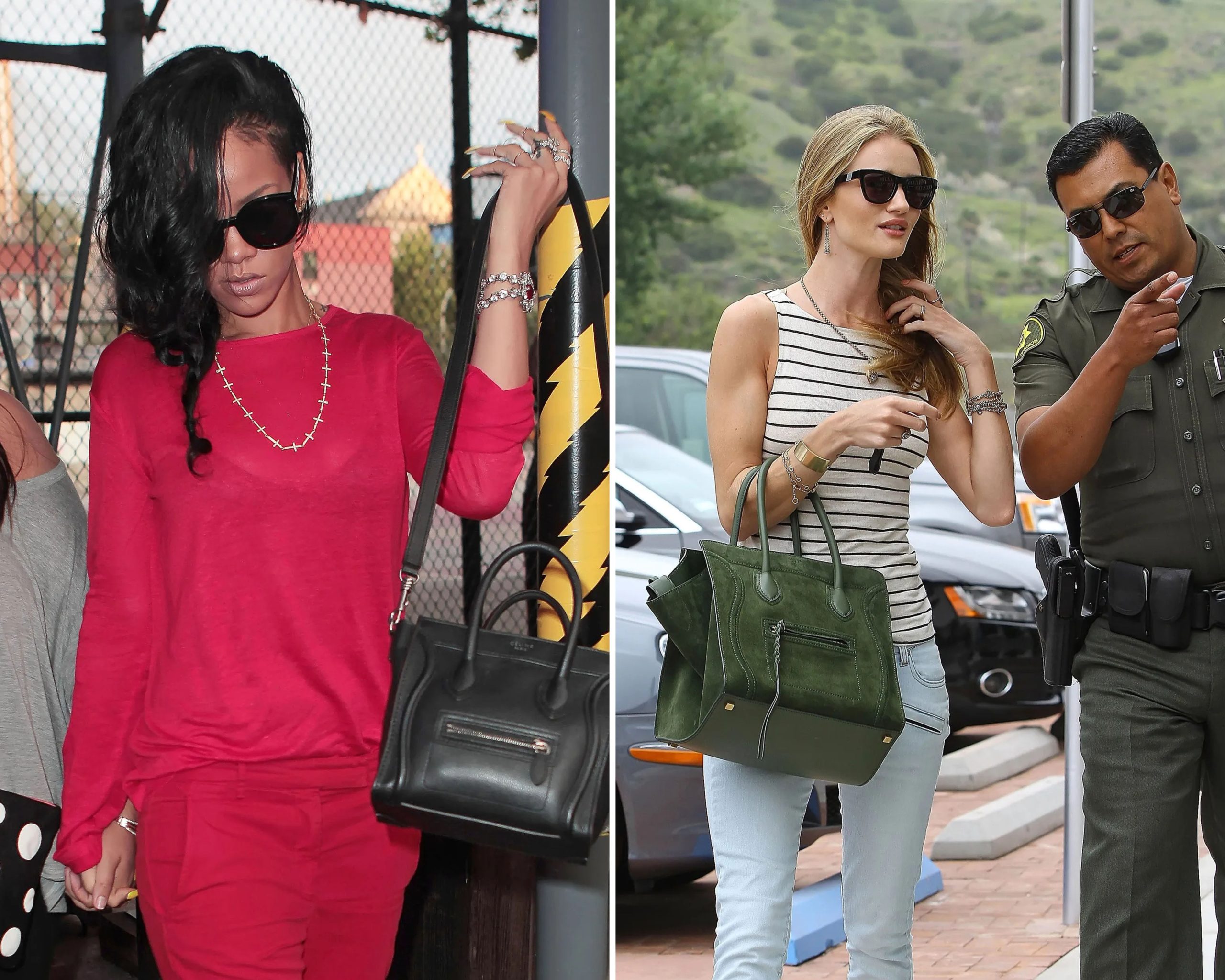 Rihanna en Rosie dragen de Celine-tas.