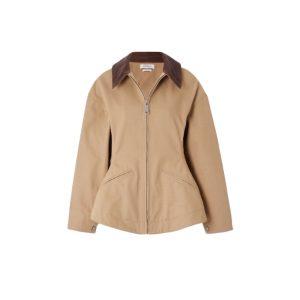 MCQUEEN Leren peplumjasje van katoen-canvas 