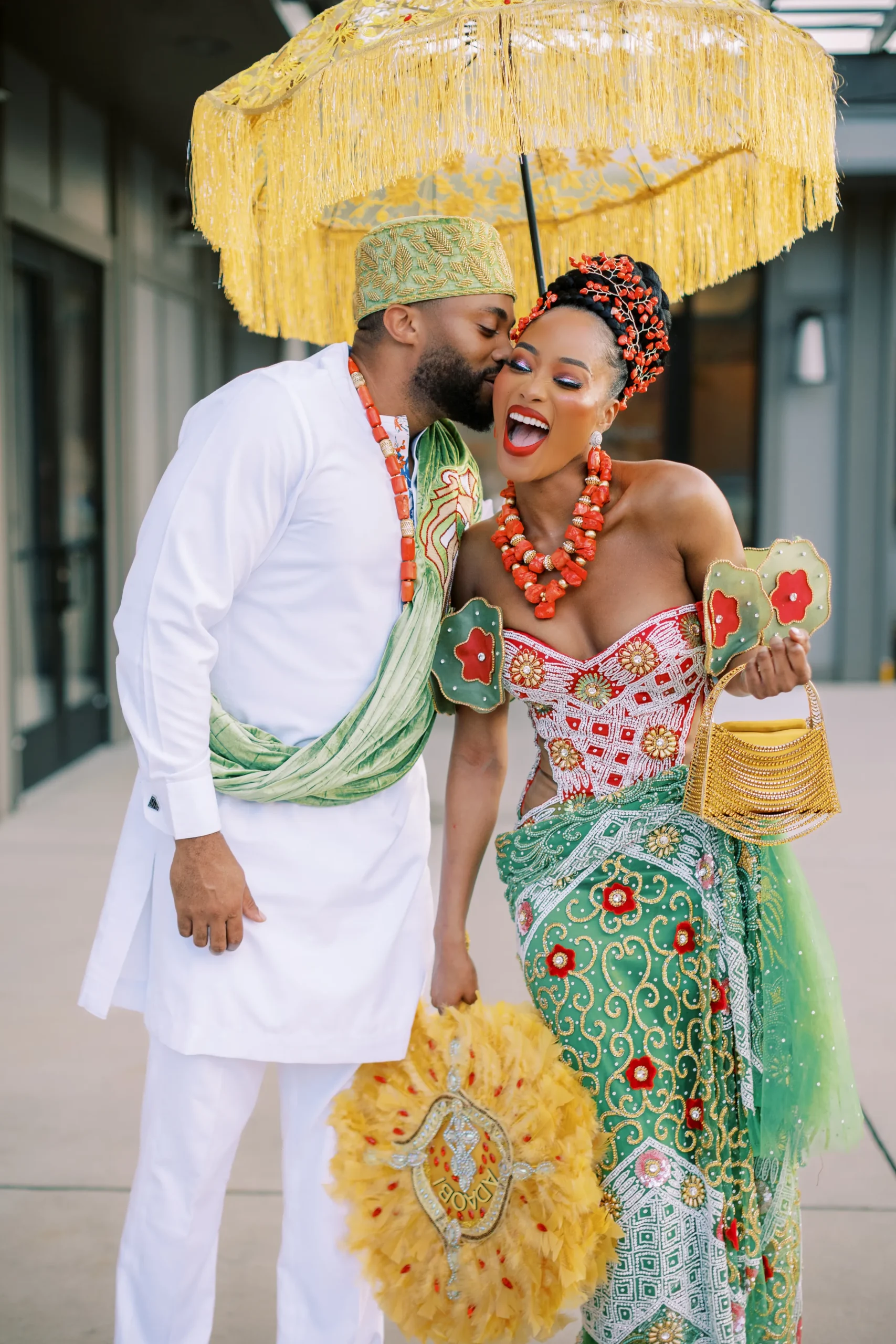 pepi zach bruiloft look met groen