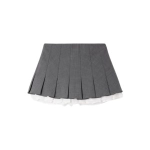 SHUSHU_TONG Gelaagde mini-rok met plooien en katoenen popeline randjes in grain de poudre € 522
