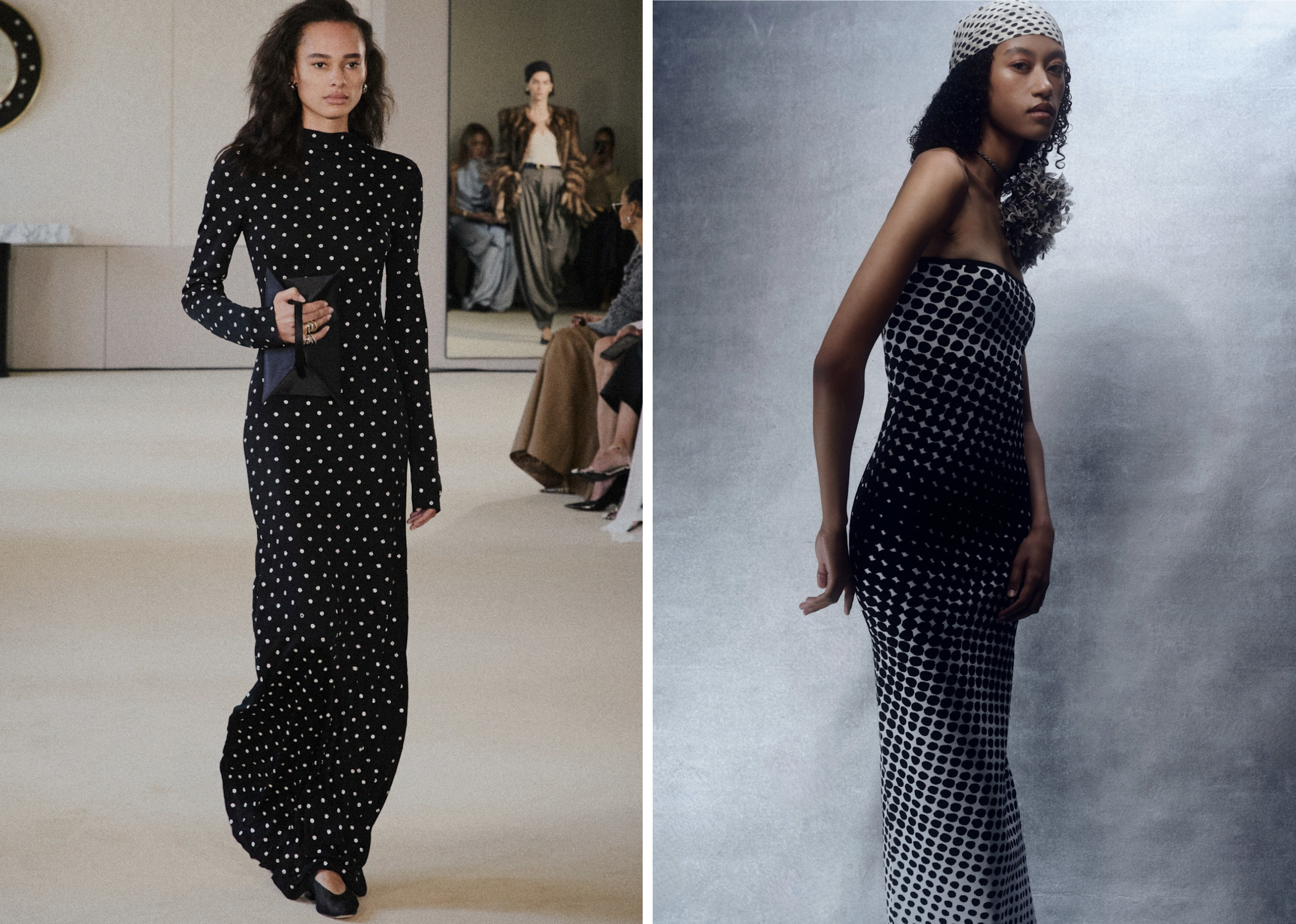 Polkadot jurken bij Altuzarra en Christopher John Rogers lente/zomer 2026-collecties
