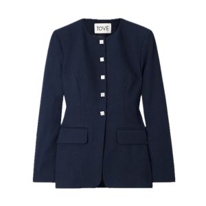 Collarless blazer