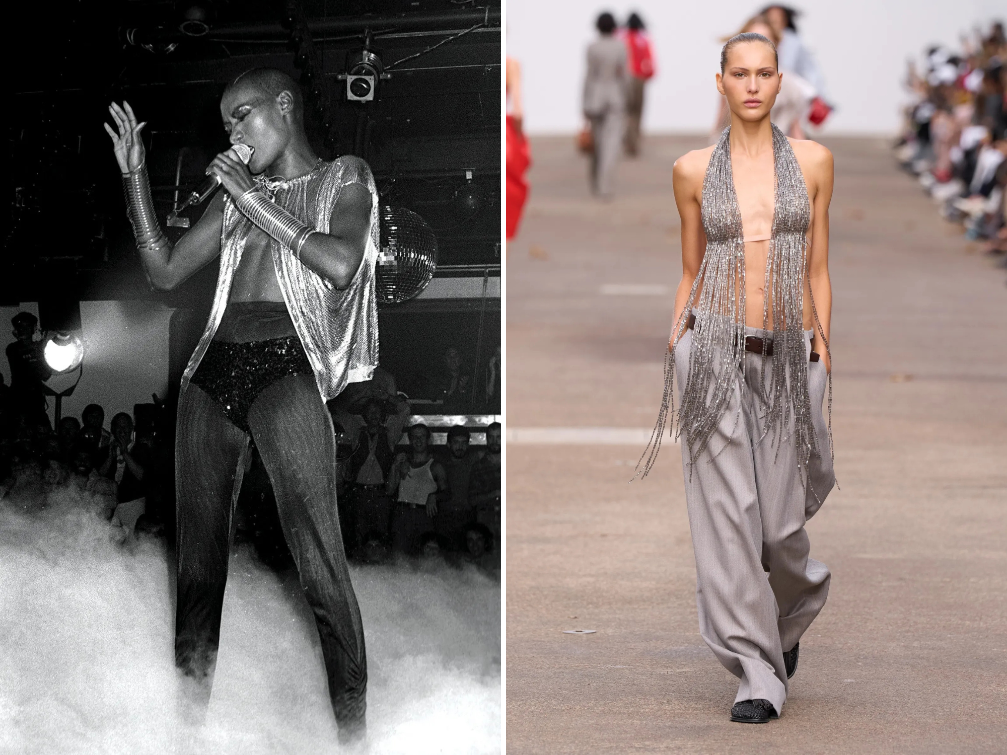 Grace Jones in de jaren zeventig en Stella McCartney in 2025