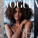 Verschillende Vogue-covers van Imaan Hammam
