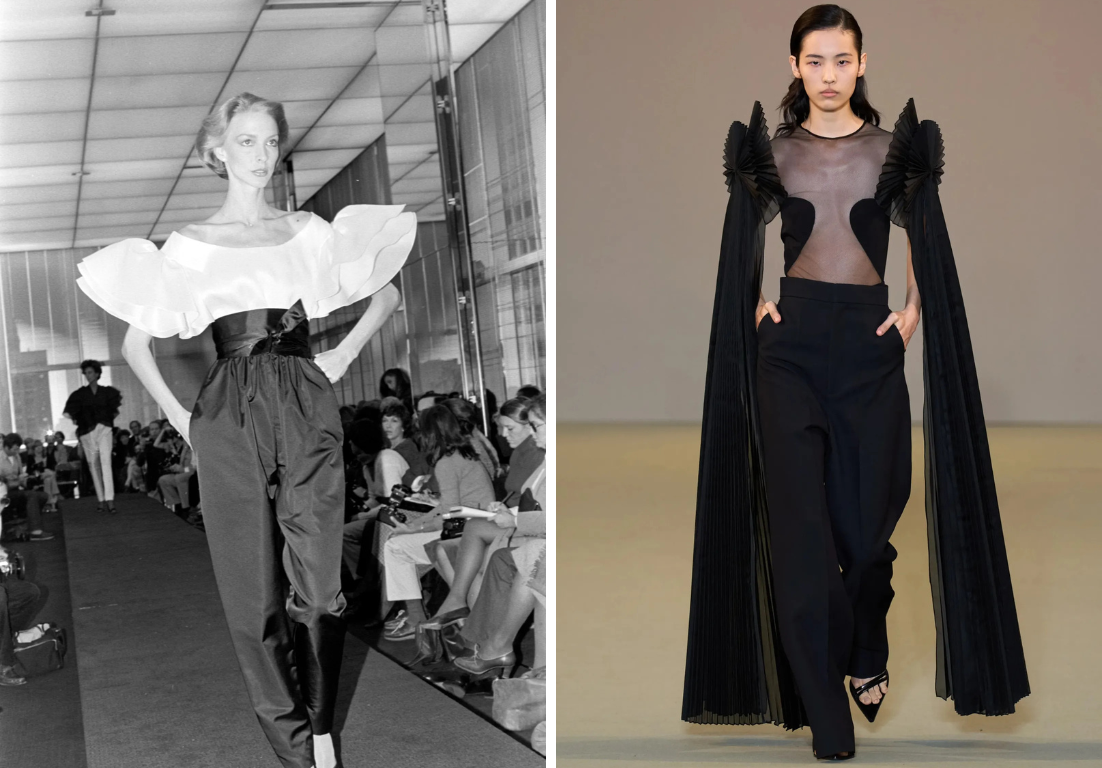 jaren 80 blouse collage de blouse met dramatische mouwen