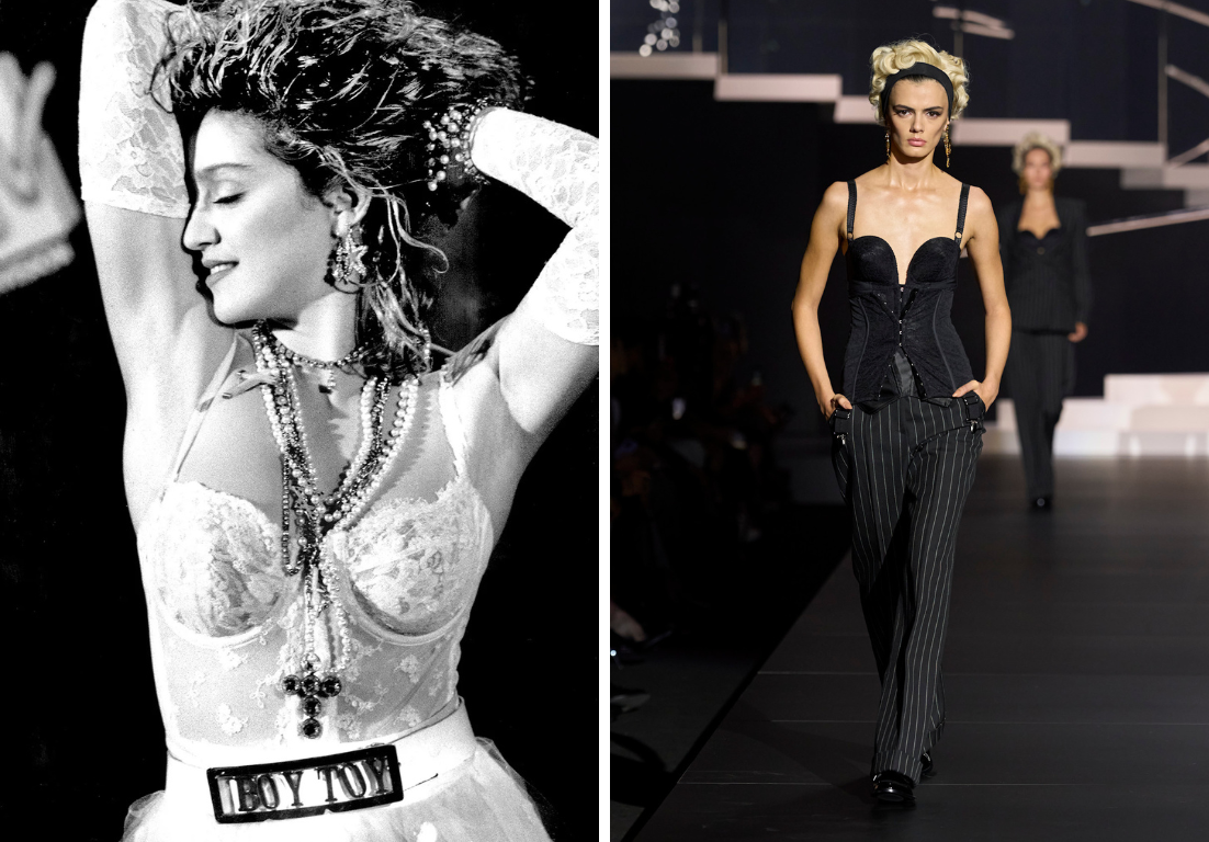 jaren 80 blouse collage de korsetblouse