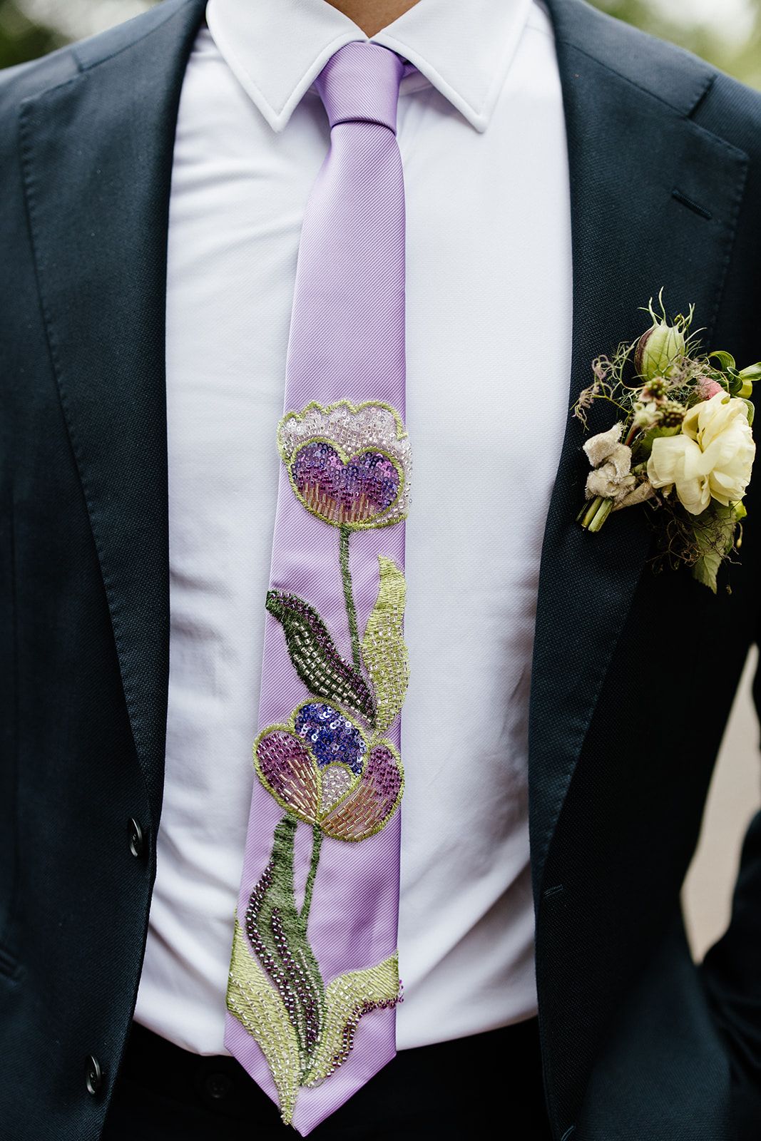 stropdas lila bruiloft