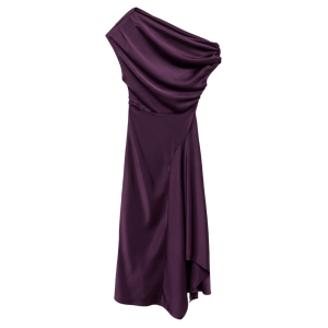 mango asymmetrische satijnen jurk