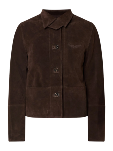 bruine suede jassen - jacks - vogue, Lessa jack van suède, zadig voltaire