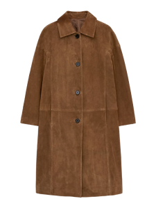 arket lange jas van suede