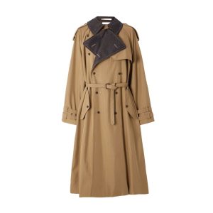 Carven double-breasted wool-felt trimmed cotton-blend twill trench coat