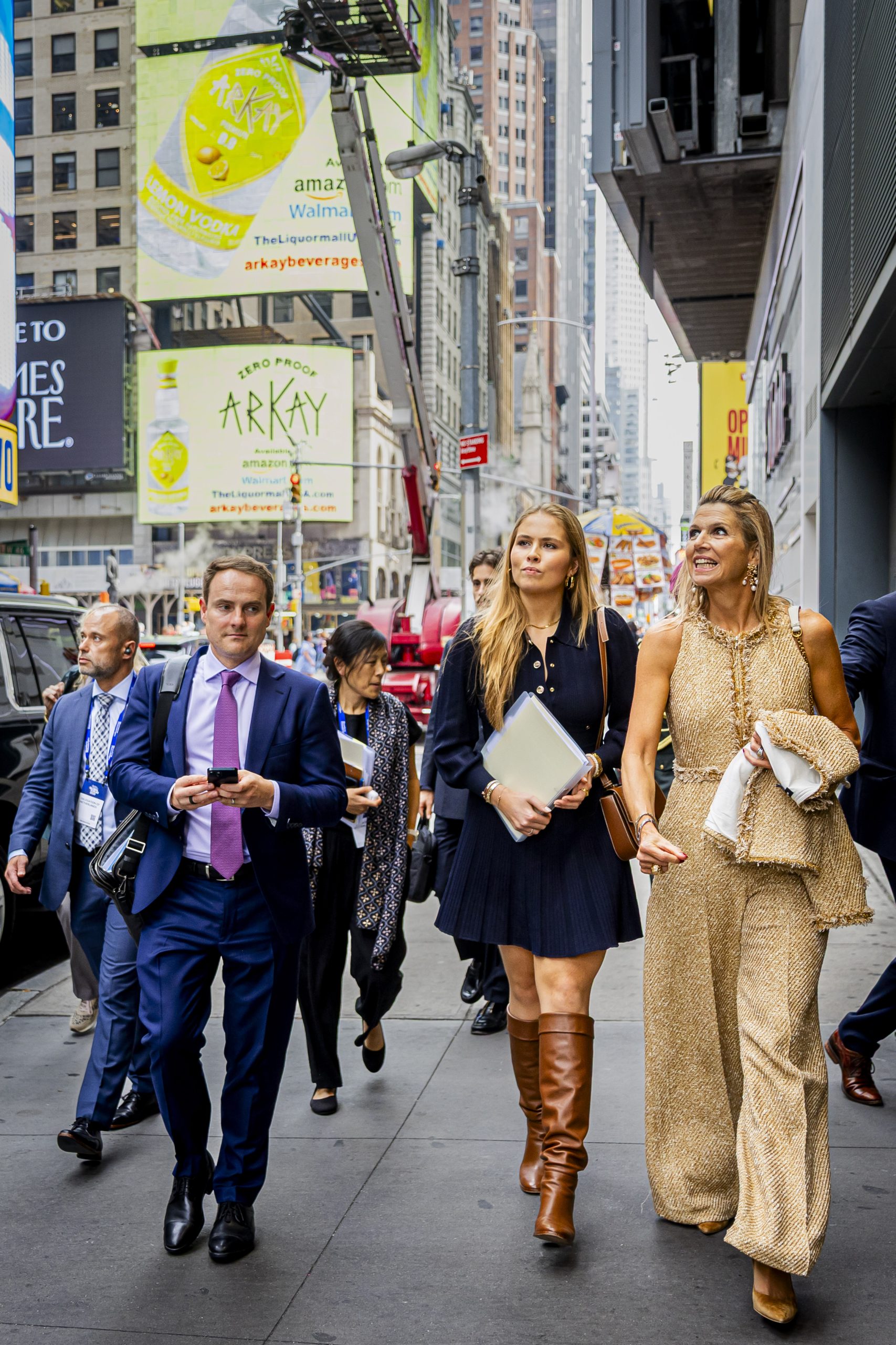 Prinses Amalia en koningin Máxima in New York City tijdens de VN-vergaderingen.