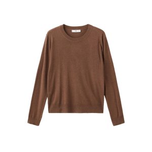 Mango Fijngebreide trui met ronde hals