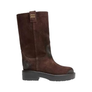 Miu Miu Logo suede ankle boots