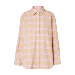beige roze geruite blouse van ròhe
