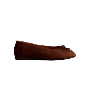 Sézane suede leren ballerinas met strik