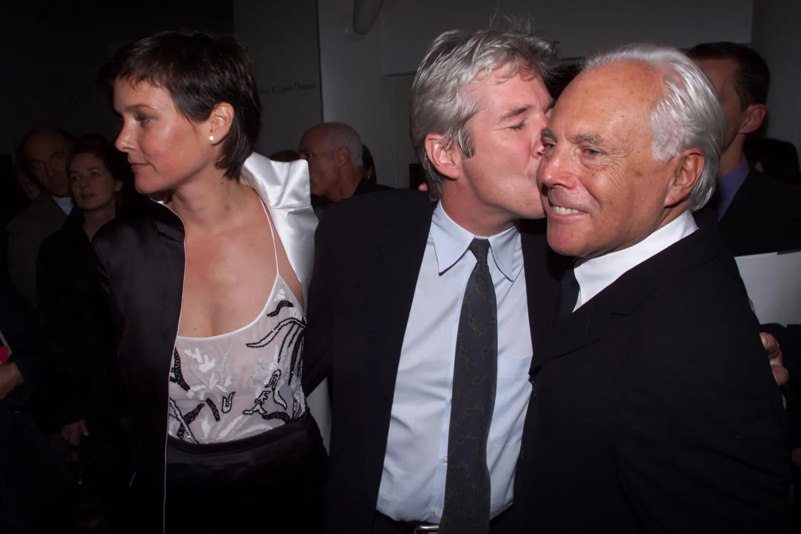 Giorgio Armani en Richard Gere bij de opening van Giorgio Armani exhibition Guggenheim, 2001