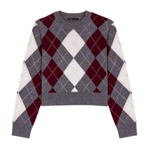 maje fijngebreide trui van wol met strass