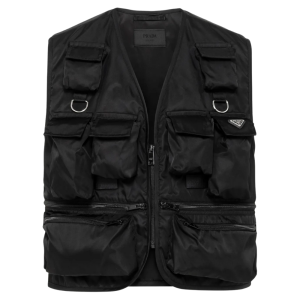 prada cargo gilet met logo