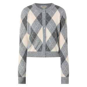 sandro fijngebreid vest van wol met ruitdessin